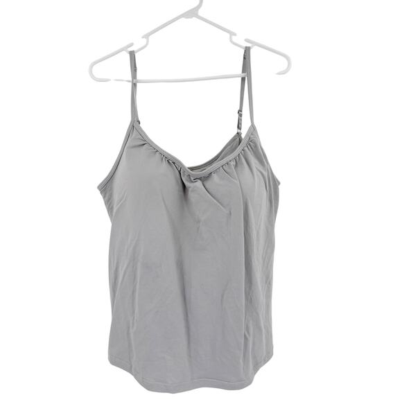 2/$30 LILYBRAS Bralette Top Tank Size XL Gray Built in Bra w/ Bust Pads - Picture 4 of 6